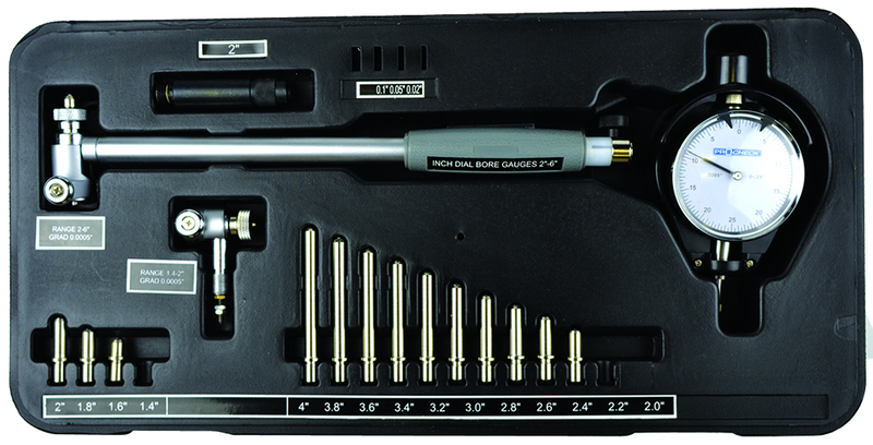 35-150mm Dial Bore Gage Set - .01mm Graduation - Extended Range - Eagle Tool & Supply