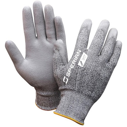 X-Large Gloves-Pure Fit - 13 Cut Lightweight Gray Cut Resistant High Performance Polyethylene (HPPE) Fiber Shell With Gray Polyurethane Palm And Fingertip Coating - Eagle Tool & Supply