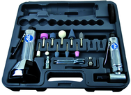 #2060 - Pneumatic Cut-Off Tool & Right Angle Grinder Kit - Includes: 1) each: Angle Die Grinder with collets; 3" Cut-Off Tool; Air Fitting (3) Cut-Off Wheels; (10) Mounted Points; (3) Spanner Wrenches; and Case - Eagle Tool & Supply