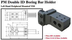 PM Double ID Boring Bar Holder (Left Hand Peripheral Mounted VDI) - Part #: PM91.3020L - Eagle Tool & Supply