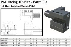 PM Facing Holder - Form C2 (Left Hand Peripheral Mounted VDI) - Part #: PM32.3020L - Eagle Tool & Supply