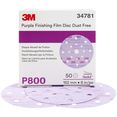 3M Hookit Purple Finishing Film Abrasive Disc 260L 34871 6″ Dust Free P800 - Exact Industrial Supply