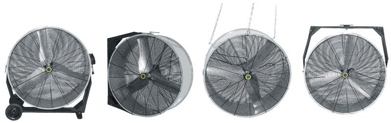 30" Hanging / Ceiling / Wall / Portable Direct Drive 4-in-1 Fan - Eagle Tool & Supply