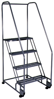 Model 5TR26; 5 Steps; 28 x 43'' Base Size - Tilt-N-Roll Ladder - Eagle Tool & Supply