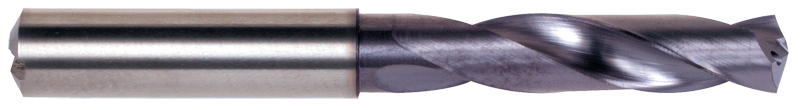 1/2 Dia. - 107mm OALTiAlN Coated-Carbide-Short Length High Performance Drill-Coolant Fed - Eagle Tool & Supply