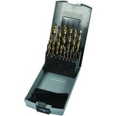 15 Pc. 1/16" - 1/2" by 32nds Cobalt Bronze Oxide Jobber Drill Set - Eagle Tool & Supply