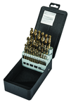 29 Pc. 1/16" - 1/2" by 64ths Cobalt Bronze Oxide Screw Machine Drill Set - Eagle Tool & Supply