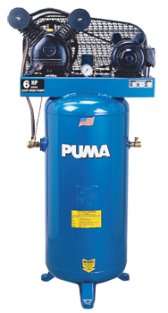 Air Compressors - Model #PP6060V; 60 Gallon / Vertical Tank; 6HP; 1PH; 230V Motor - Eagle Tool & Supply