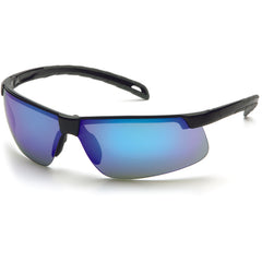 Ever-Lite Sky Blue Mirror Lens Black Frame Safety Glasses - Eagle Tool & Supply