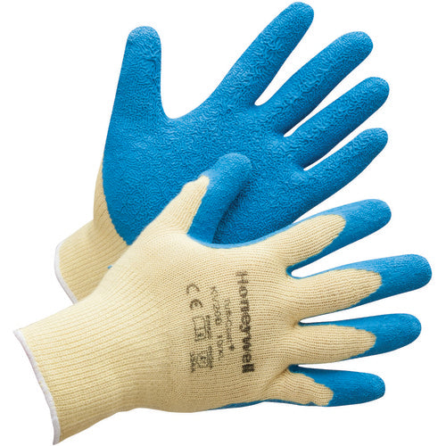 X-Large Gloves-Tuff Coat Cut Resistant - 10 Cut Medium Weight Yellow Kevlar With Blue Natural Rubber Palm And Fingertip Coating - Eagle Tool & Supply