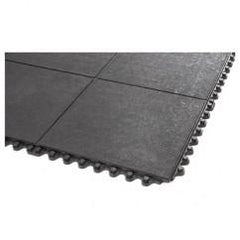3' x 3' x 5/8" Thick Solid Deck Mat - Black - Grit Coated - Eagle Tool & Supply