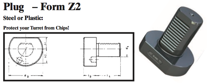 VDI Plug - Form Z2 (Plastic) - Part #: CNC86 82.1640P - Eagle Tool & Supply