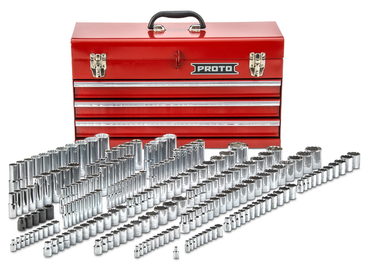 Proto® 1/4", 3/8" & 1/2" Drive 205 Piece Socket Set with Box - Eagle Tool & Supply