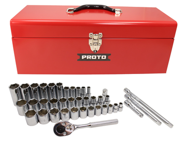 Proto® 3/8" & 1/2" Drive 39 Piece Combination Socket Set- 6 Point - Eagle Tool & Supply