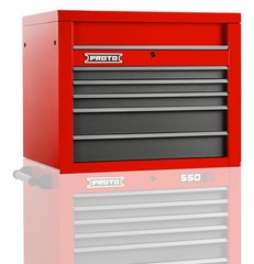 Proto® 550S 34" Top Chest - 5 Drawer, Safety Red and Gray - Eagle Tool & Supply