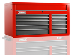 Proto® 550S 50" Top Chest - 10 Drawer, Gloss Red - Eagle Tool & Supply