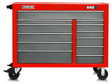 Proto® 550S 50" Workstation - 12 Drawer, Safety Red and Gray - Eagle Tool & Supply