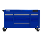 Proto® 550E 67" Front Facing Power Workstation w/ USB - 18 Drawer, Gloss Blue - Eagle Tool & Supply