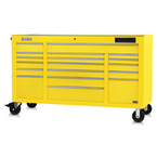 Proto® 550E 67" Front Facing Power Workstation w/ USB - 18 Drawer, Gloss Yellow - Eagle Tool & Supply