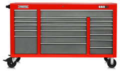 Proto® 550S 67" Workstation - 20 Drawer, Safety Red and Gray - Eagle Tool & Supply