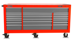 Proto® 550S 88" Workstation - 22 Drawer, Safety Red and Gray - Eagle Tool & Supply