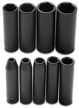 Proto® 3/8" Drive 9 Piece Deep Impact Socket Set - 6 Point - Eagle Tool & Supply