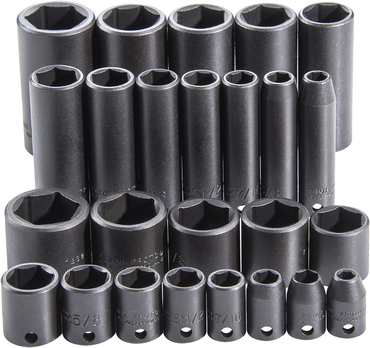 Proto® 3/8" Drive 25 Piece Impact Socket Set - 6 Point - Eagle Tool & Supply