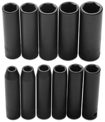 Proto® 3/8" Drive 11 Piece Metric Deep Impact Socket Set - 6 Point - Eagle Tool & Supply