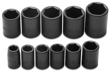 Proto® 1/2" Drive 11 Piece Impact Socket Set - 6 Point - Eagle Tool & Supply