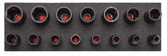 Proto® Foamed 1/2" Drive 15 Piece Deep Impact Socket Set - Black Oxide - 6 Point - Eagle Tool & Supply