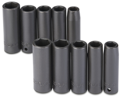 Proto® 1/2" Drive 10 Piece Fractional & Metric Impact Socket Set - 6 Point - Eagle Tool & Supply