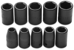 Proto® 1/2" Drive 10 Piece Metric Impact Socket Set - 6 Point - Eagle Tool & Supply