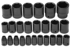 Proto® 1/2" Drive 25 Piece Metric Impact Socket Set - 6 Point - Eagle Tool & Supply