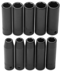 Proto® 1/2" Drive 10 Piece Metric Deep Impact Socket Set - 6 Point - Eagle Tool & Supply