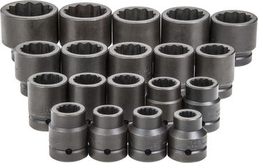 Proto® 1" Drive 19 Piece Impact Socket Set - 12 Point - Eagle Tool & Supply