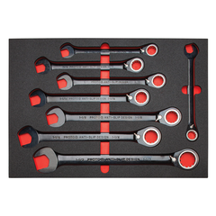 Proto® Foamed 20 Piece Reversible Ratcheting Combination Wrench Set - Black Chrome- Spline - Eagle Tool & Supply