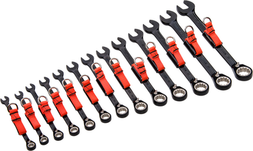 Proto® Tether-Ready 13 Piece Black Chrome Reversible Combination Ratcheting Wrench Set - Spline - Eagle Tool & Supply