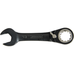 Proto® Black Chrome Combination Stubby Reversible Ratcheting Wrench 15 mm - Spline - Eagle Tool & Supply