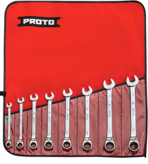 Proto® 8 Piece Full Polish Metric Ratcheting Wrench Set - 12 Point - Eagle Tool & Supply