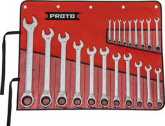 Proto® 20 Piece Full Polish Combination Reversible Ratcheting Wrench Set - 12 Point - Eagle Tool & Supply