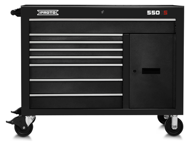 Proto® 550S 50" Workstation - 8 Drawer & 2 Shelves, Dual Black - Eagle Tool & Supply