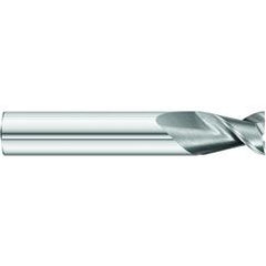 1/2 x 1/2 x 1-1/4 x 3 OAL Square 2 Flute Carbide End Mill for Aluminum - Round Shank- Uncoated - Eagle Tool & Supply