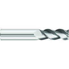 3/4 x 3/4 x 3-1/4 x 6 OAL Square 3 Flute Carbide End Mill for Aluminum - Round Shank- Uncoated - Eagle Tool & Supply