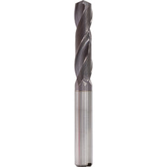 12.1 mm Dia. × 14 mm Shank × 60 mm Flute Length × 107 mm OAL, 3xD, 140°, TiAlN, 2 Flute, Internal, Round Solid Carbide Drill - Exact Industrial Supply