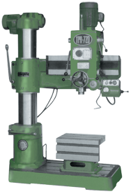 Radial Drill Press - #TPR720A - 29-1/2'' Swing; 2HP, 3PH, 220V Motor - Eagle Tool & Supply