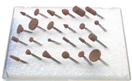 #150 - Contains: 24 Aluminum Oxide Points; For: Machines that hold 3/32 Shanks - Mounted Point Kit for Flex Shaft Grinder - Eagle Tool & Supply