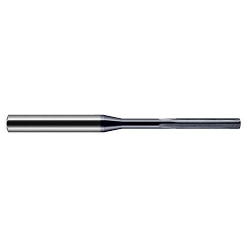 Miniature Reamers - 0.0795″ Reamer Diameter × 0.5620″ (9/16″) Margin Length Carbide Reamer, 4 Flutes, AlTiN Coated - Exact Industrial Supply
