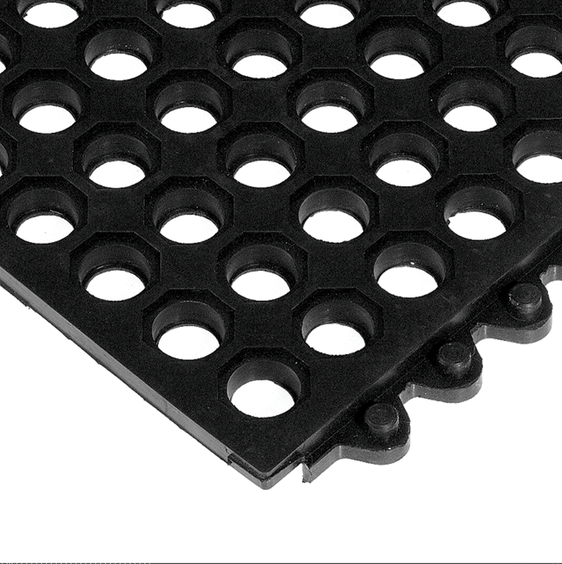 24 / Seven Floor Mat - 3' x 3' x 5/8" ThickÂ (Black Drainage All Purpose) - Eagle Tool & Supply