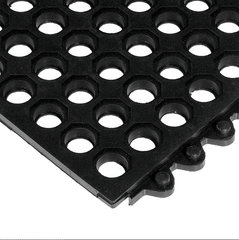 24 / Seven Floor Mat - 3' x 3' x 5/8" ThickÂ (Black Drainage All Purpose) - Eagle Tool & Supply