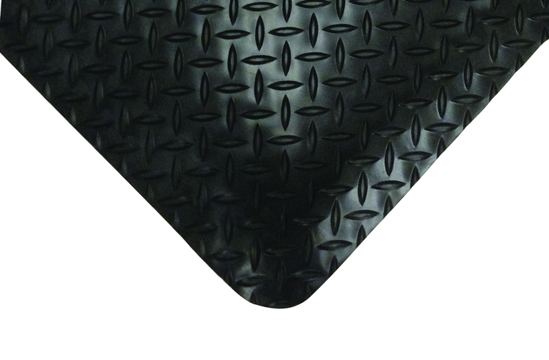 2' x 75' x 11/16" Thick Diamond Comfort Mat - Black - Eagle Tool & Supply